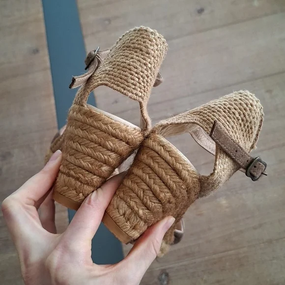 Gaimo Women's Taupe Suede & Jute Wedge Espadrilles (EU 40/US 9) - Picture 5 of 8